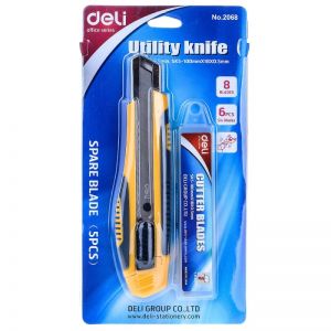 Dao rọc giấy đại + lưỡi dao 0.5 x 18 x 100mm Deli - 2068