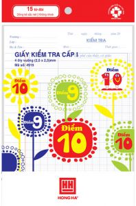 Giấy kiểm tra cấp 1 mã 4919 4 ô ly Hồng Hà (15 tờ kép/túi)
